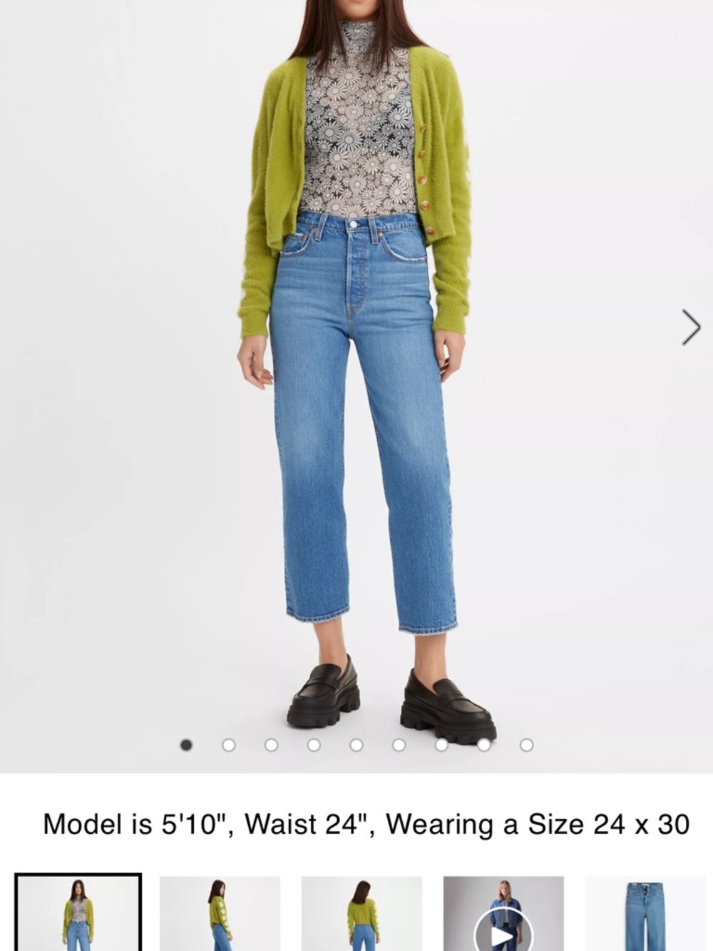 Levi’s Classic ribcage High-Rise Crop Straight Jeans - Light Blue